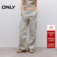 ONLY2025夏季新款工裝風(fēng)寬松低腰長(cháng)褲直筒褲休閑褲女|125214007 C44細雨灰色 L L標準褲長(cháng)