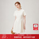 范思藍恩氣質(zhì)通勤短袖收腰連衣裙女短裙2024夏新款法式溫柔18007 米色 M