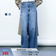H&M女裝牛仔褲2025冬新款水洗闊腿牛仔褲高腰時(shí)尚通勤長(cháng)褲1261750 淺牛仔藍 38 160/72
