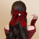 奇美拉（CHIMERA）騏驥紅色蝴蝶結發(fā)夾新娘結婚喜慶甜美后腦勺夾子發(fā)卡女生日禮物