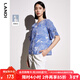 藍地（LANDI）桑蠶絲圓領(lǐng)短袖綁帶套頭襯衫女夏季新款真絲上衣 花色 S