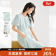 對白【仙女裙】法式浪漫提花連衣裙女2025夏季新款氣質(zhì)花苞袖長(cháng)裙 冰綠色 M