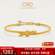 CRD克徠帝黃金手鐲繞線(xiàn)蝴蝶結鐲子足金999帶鏈尾5G工藝送女節日禮物 12.3g