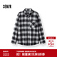 森馬（Semir）[商場(chǎng)同款]長(cháng)袖襯衫男純棉法蘭絨格子外套2025秋冬新款經(jīng)典百搭 黑色調00499 L
