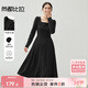 尚都比拉赫本風(fēng)連衣裙春夏季A字領(lǐng)時(shí)尚收腰法式小黑裙女 優(yōu)雅黑 L