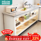 四季沐歌廚房置物架櫥柜餐邊收納柜碗柜微波爐烤箱落地置物儲物柜用具大全 加厚巖板【白3層120*40*80】