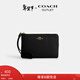 蔻馳（COACH）【新年禮物】奧萊女士女包角拉鏈腕包手拿包迷你質(zhì)感黑色 IM/黑色
