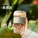 樂(lè)扣樂(lè)扣（LOCK&LOCK）男女杯子便攜咖啡杯高顏值耐熱泡茶杯玻璃杯硅膠防燙杯套蘇打杯 灰色（直飲口）