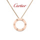 卡地亞（Cartier）LOVE系列 18K玫瑰金色圓餅鑲鉆女款項鏈 B7014700 節禮物