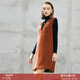 顏域V領(lǐng)無(wú)袖毛呢連衣裙女2025新款冬時(shí)尚寬松氣質(zhì)呢子裙子 咖色 L/40