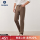 Navigare意大利小帆船男士休閑褲秋冬新款保暖直筒褲黑色通勤簡(jiǎn)約百搭長(cháng)褲 焦糖咖啡棕 碼 30