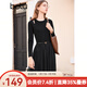 百圖betu女裝秋冬新款連衣裙小香風(fēng)拼接網(wǎng)紗針織連衣裙女2310T95 黑色 L