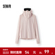 森馬（Semir）防曬外套|夾克女夏黑膠帽檐面罩涼感寬松插肩袖拼接網(wǎng)眼衣服 粉紅A61351 XS