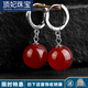 頂妃（DING FEI）紅色瑪瑙耳環(huán)女夏季銀耳墜玉質(zhì)耳飾2026年新款潮耳夾無(wú)耳洞女 紅色 10mm瑪瑙-有耳洞  A27-206