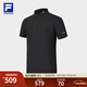 FILA 斐樂(lè )官方男子針織短袖衫2024夏新款戶(hù)外運動(dòng)涼感防曬基礎T恤 深黑-BK M 170/92A/M