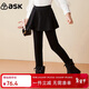ASK JUNIOR女童褲子冬加厚保暖中大童休閑純色長(cháng)褲百搭打底褲裙褲 黑色 150 