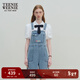 Teenie Weenie小熊女裝春夏裝牛仔背帶短褲簡(jiǎn)約時(shí)尚休閑通勤連體褲 淺藍色 M (165)