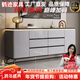 鶴跡斗柜臥室簡(jiǎn)約實(shí)木烤漆現代輕奢巖板儲物柜客廳靠墻抽屜收納五斗柜 全實(shí)木烤漆（送貨包安裝） 巖板香檳灰200*40*75