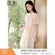 香影新中式國風(fēng)連衣裙女2025春夏新款米色仙氣木耳邊盤(pán)扣雪紡裙子 米色 M