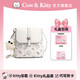 COW&KITTYKT貓女包2026年新款學(xué)生單肩包手提包斜挎包生日禮物女生新年禮物 白藍色【掛件禮盒禮袋】 長(cháng)18cm寬9.5cm高18cm