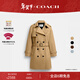 蔻馳（COACH）女士女裝純色中長(cháng)款風(fēng)衣外套開(kāi)衫系帶輕奢設計感通勤外套禮物 卡其色 XS