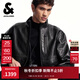 杰克·瓊斯（JACK&JONES）男裝士夾克羊皮革插袋時(shí)尚長(cháng)袖寬松立領(lǐng)經(jīng)典舒適上衣225410002 E40黑色 常規 XL （185）