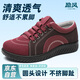 勵風(fēng)老北京布鞋女春季媽媽鞋輕便透氣休閑舒適運動(dòng)鞋紅色 系帶單鞋 37
