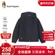 暇步士（Hush Puppies）童裝女童戶(hù)外三防外套25秋兒童短款連帽運動(dòng)風(fēng)衣 藏藍   160   