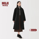 MUJI 女式 蓬松棉服立領(lǐng)大衣 外套女款冬裝長(cháng)款冬季女裝棉衣衣服 黑色 L (165/88A)