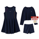 納桔【冰感速干】?jì)和募痉罆駸o(wú)袖連衣裙女童網(wǎng)眼罩衫網(wǎng)球套裝 藏青-套裝現貨 140 cm
