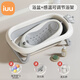 iuu嬰兒洗澡盆 可折疊寶寶浴盆大號 洗澡神器躺托浴架新生兒童用品 【北歐灰】+可調節感溫浴架 材質(zhì)：FAD食品級材質(zhì)檢測認證