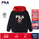 斐樂(lè )FILA童裝兒童衛衣2025冬季新款男女小童連帽上衣 傳奇藍-NV 130