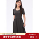 獨束大碼女裝【束型系列】方領(lǐng)針織修身連衣裙2025夏新款拼接裙子 灰色 XL （尺碼：3）