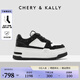 CHERY KALLY【陳德容同款】輕奢休閑板鞋女款2025新款時(shí)尚真皮厚底鞋潮酷女鞋 CHERY&KALLY 黑色 36