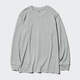 優(yōu)衣庫男裝女裝柔軟圓領(lǐng)T恤/休閑長(cháng)袖上衣479783 03 灰色 L