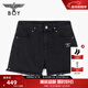 BOY LONDON時(shí)尚潮牌黑色百搭純棉毛邊熱褲夏季女款牛仔短褲W53003 黑色 26