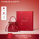 CHARLES&KEITH26新年系列騏驥紅簡(jiǎn)約手提包水桶包包女包婚包CK2-10271696-A Tomato Red番茄朱紅 S