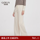 歌莉婭針織褲女秋冬新款慵懶風(fēng)穿搭休閑直筒長(cháng)褲寬松闊腿褲1ENC1I05A 07W米色 M