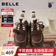 百麗（Belle）姜餅屋毛球掛飾雪地靴女冬季增高加絨保暖棉鞋F2Y1DDD5 啡色-毛里 39 (245mm)