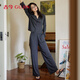 古今（GUJIN）春夏季新品長(cháng)袖開(kāi)衫睡衣女家居服可外穿睡褲鏤空設計高級感套裝XL