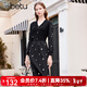百圖betu百圖女裝冬季新款連衣裙氣質(zhì)假兩件收腰連衣裙女2311T72 黑色 M