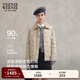 Teenie Weenie小熊女裝羽絨服2025冬季新款短款燈芯絨拼接翻領(lǐng)外套 卡其色 S