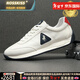 NOSSKISS國際奢侈品牌牛皮男鞋2025新款小白鞋真皮休閑板鞋輕便透氣阿甘鞋 白色 41 等于皮鞋41碼  運動(dòng)鞋42碼