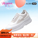 赫升【斷碼特賣(mài)】?jì)仍龈吲?CM厚底百搭小白鞋軟面輕便舒適休閑鞋子 白色W2W195Y041D 35