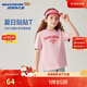 Skechers斯凱奇男女童純棉短袖T恤衫兒童夏季寬松透氣運動(dòng)上衣L225K055