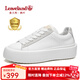 楓葉（leaveland）厚底小白鞋男女同款冬季輕便舒適軟底增高板鞋男防滑耐磨休閑鞋男 情侶款-白色（皮鞋碼） 41
