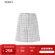 PORTS寶姿女裝2025春夏新款短褲LM8P051MFQ090 奶白色格子 S /4