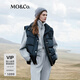 MO&Co.羽絨服馬甲學(xué)院風(fēng)刺繡徽章高蓬松高領(lǐng)廓形輕暖摩安珂 黑色 S 160
