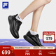 斐樂(lè )（FILA）柔云3+ N路跑鞋女鞋輕質(zhì)運動(dòng)鞋子賈卡跑步鞋 黑/駿馬黑-BB 38