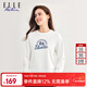 ELLE ACTIVE簡(jiǎn)約印花針織長(cháng)袖初秋氣質(zhì)運動(dòng)休閑百搭舒適圓領(lǐng)套頭長(cháng)袖T恤 白色 M